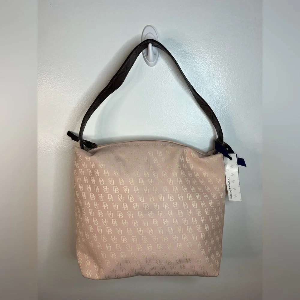 Vintage Dooney & Bourke Monogram Canvas
Shoulder Bag. - Picture 1 of 7